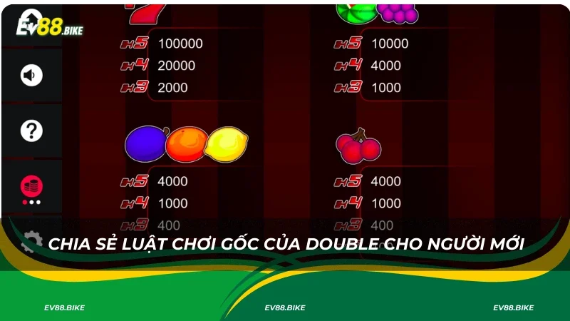 Chia sẻ luật chơi gốc của Double cho người mới