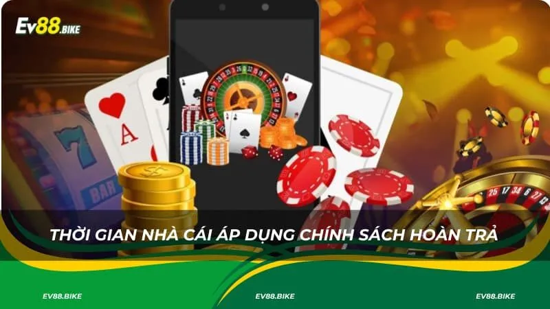 Thời gian nhà cái cá cược áp dụng chính sách hoàn trả